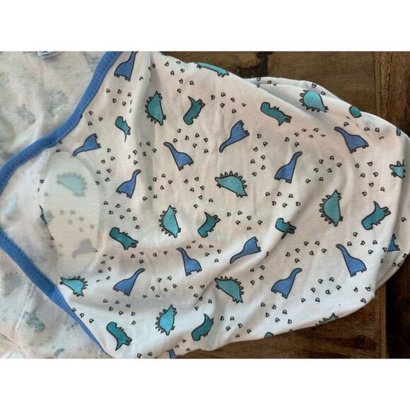 Swaddle Me Baby White & Blue 100% Cotton Dinosaur Print Sleepsack Size SM/MD - Picture 5 of 6
